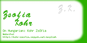 zsofia kohr business card