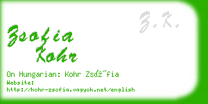 zsofia kohr business card